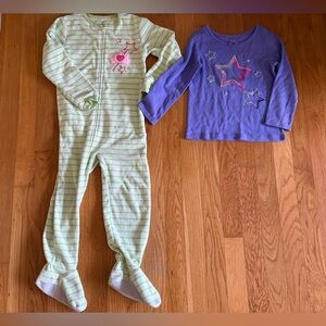 Carter’s Fleece Pajamas & Children’s Place Long Sleeve Tee - Size 4T